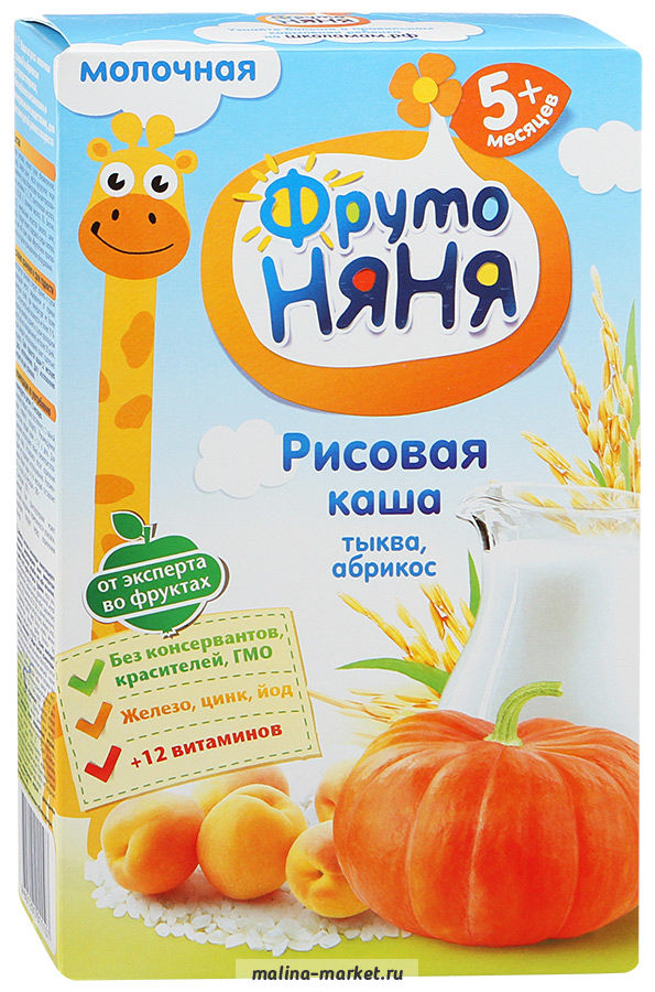 Продукты :: Детское питание :: Каши :: Каша ФрутоНяня Рисовая с тыквой ...